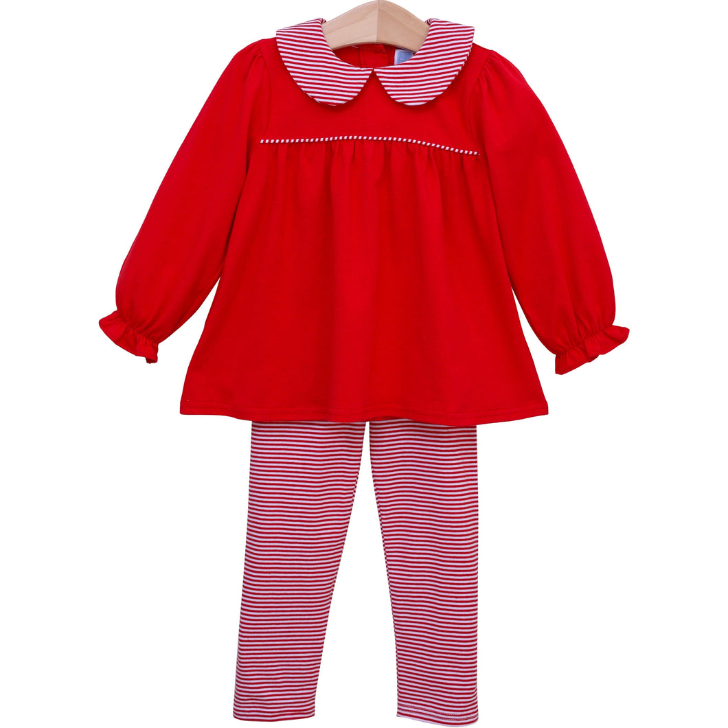 Abigail Pants Set- Red