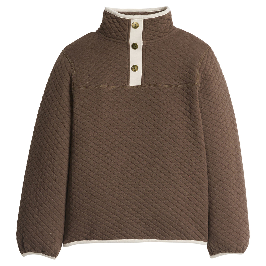 Classic Quilted Pullover- Chocolate/Khaki