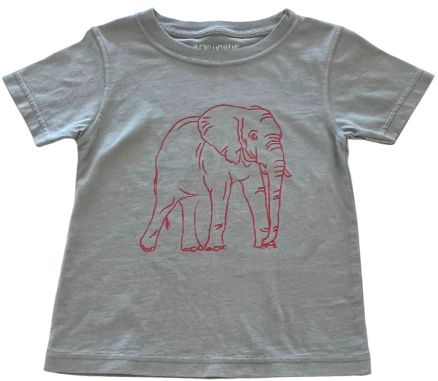 SS Gray/Crimson Elephant Tee