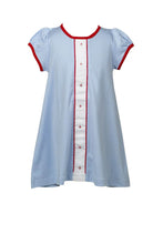 Load image into Gallery viewer, Light Blue and Red A-Line Dress
