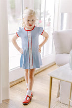 Load image into Gallery viewer, Light Blue and Red A-Line Dress
