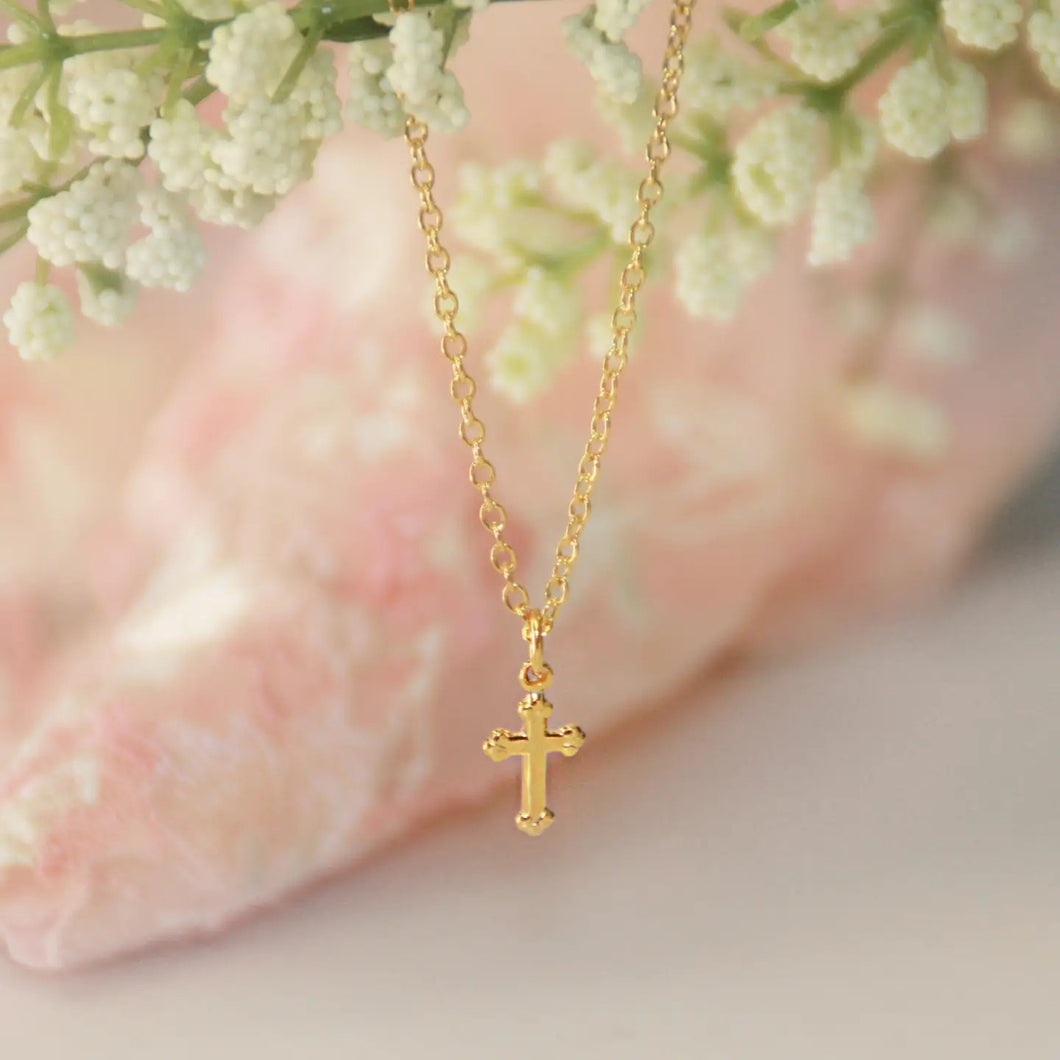 Gold Baby Cross Necklace