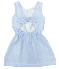 Load image into Gallery viewer, Kristin Knot Dress- Blue Seersucker

