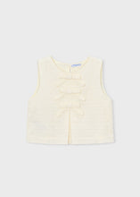 Load image into Gallery viewer, Girls Linen Bow Top
