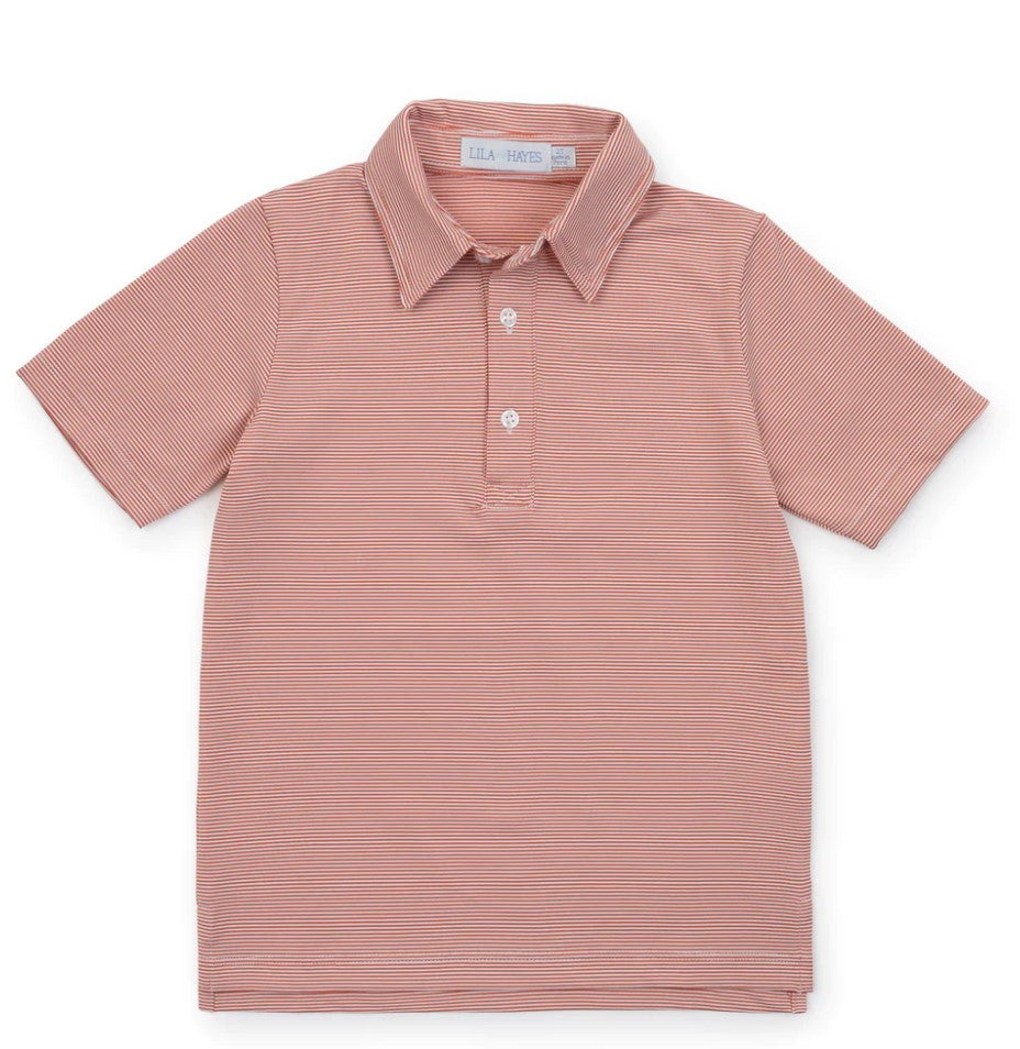 Will Performance Polo - Orange/White Stripe