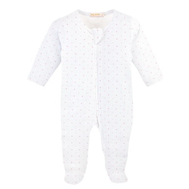 Pink Dots Zipped Footie