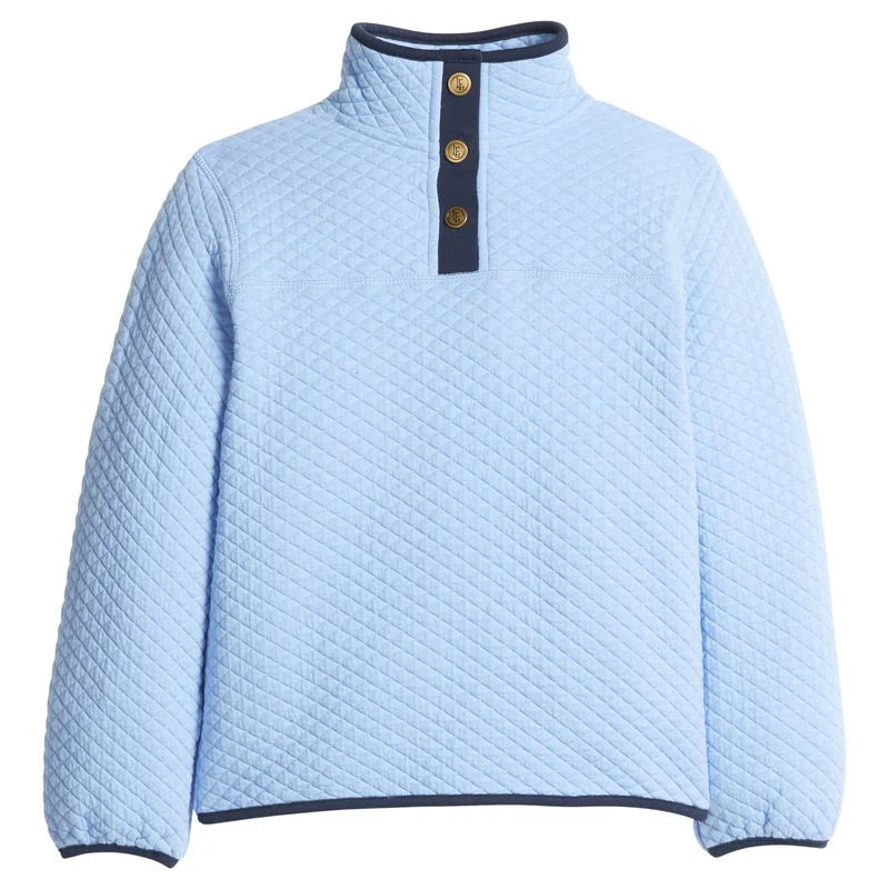 Classic Quilted Pullover- Light blue