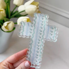 Load image into Gallery viewer, Scalloped Acrylic Cross Block
